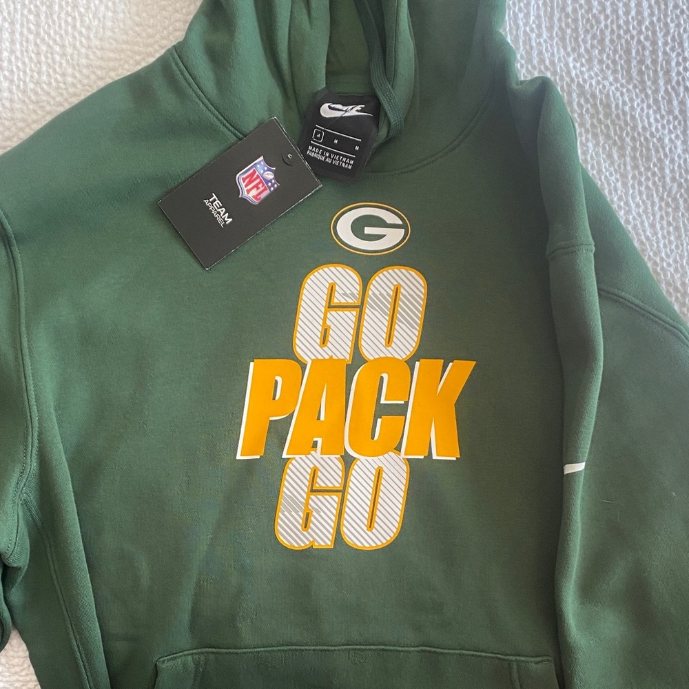Nike Green and Yellow Men's Hoodie